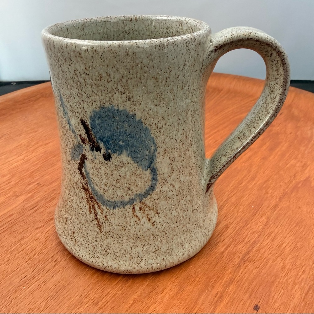 Vintage Old Time Pottery Coffee Tea Stoneware Pottery Mug Bird